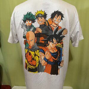 One Piece Monkey D. Luffy Double Sided Men's White T Shirt Size XL Thousand Sunn